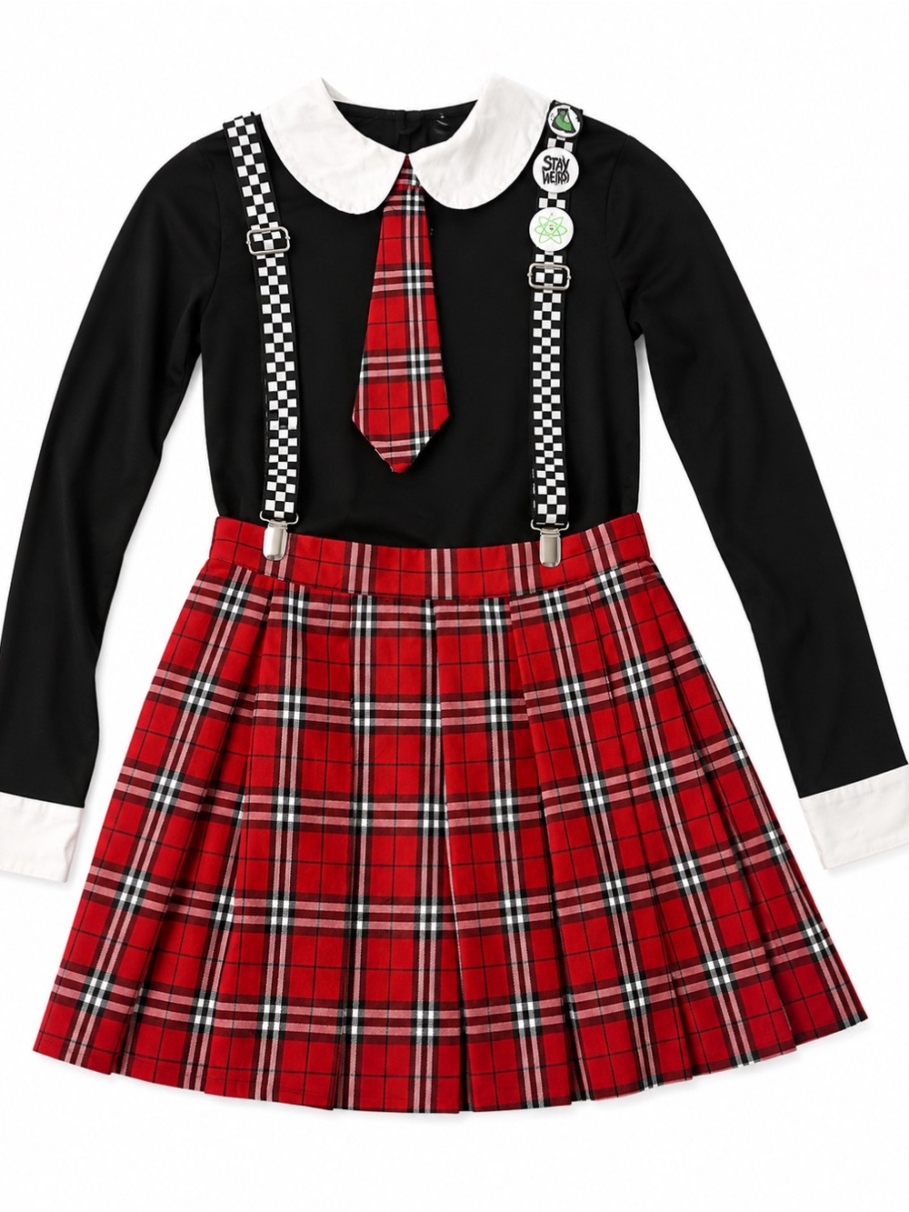 Spirit Girls Red Plaid Schoolgirl Halloween Costume Large